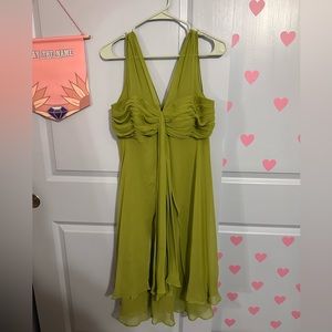 vintage green ruffle dress